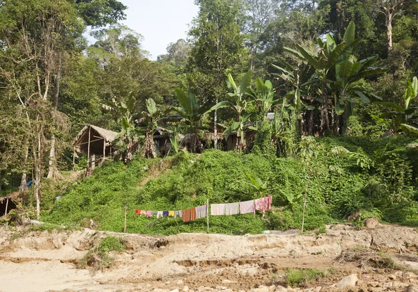 Orang Asli nel suo villaggio a Taman Negara, Malesia — Foto Stock