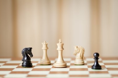 bir satranç satranç taşları ayarla