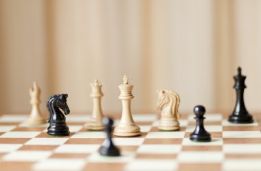 satranç tahtası ile lüks satranç taşları