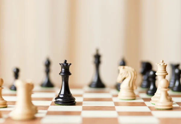 Chess pieces set on a chessboard — Stock Photo, Image