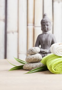 Ayurveda sembolleri gevşeme ve iç güzelliği, Buda ve meditasyon için