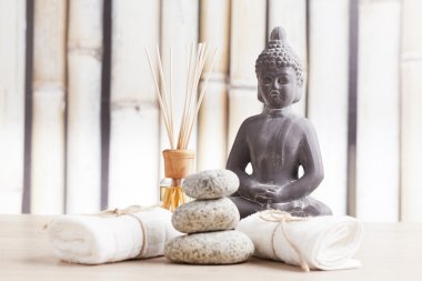 Buda figürü ile sağlıklı yaşam ve spa konsept