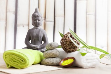 Buda figürü ile sağlıklı yaşam ve spa konsept
