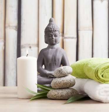 Buda figürü ile sağlıklı yaşam ve spa konsept