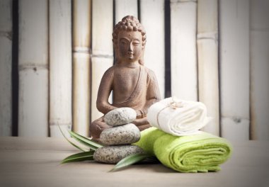 Buda figürü ile sağlıklı yaşam ve spa konsept