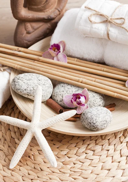 Spa and welness items, zen stones — Stock Photo, Image