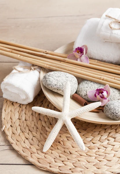 Spa and welness items, zen stones — Stock Photo, Image