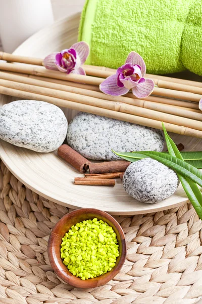 Spa and welness items, zen stones — Stock Photo, Image