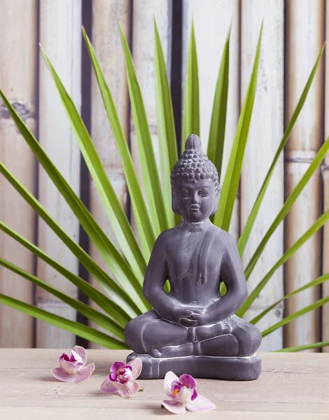 Ayurveda symboler för avkoppling och inre skönhet, buddha och meditation — Stockfoto