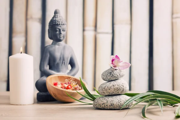 Wellness and spa concept with buddha figure — Stock Photo, Image