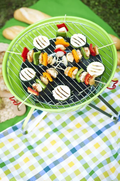 Grøntsager på grillen, nærbillede - Stock-foto