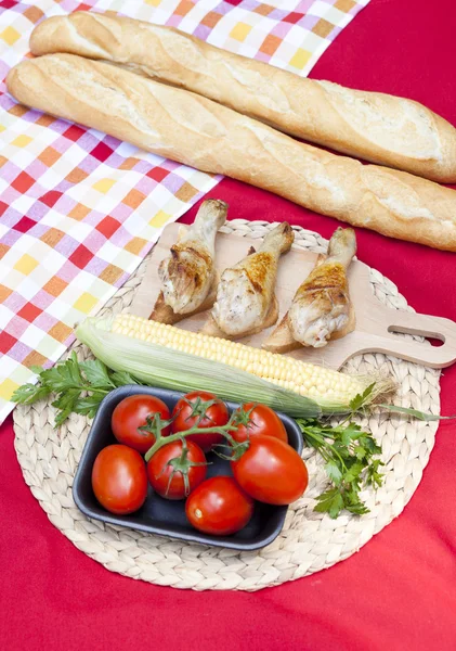 Picnic with barbeque grill, celebration concept — Stock Photo, Image