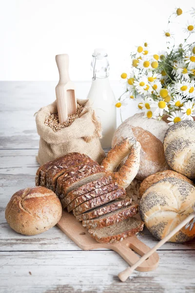 Composition with bread and rolls — Stock Photo, Image