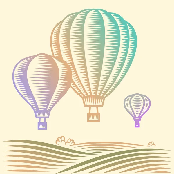 Balon Udara Panas - Stok Vektor