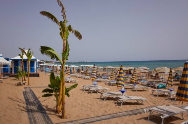 Marina di Noto, İtalya - 17 Eylül 2021 Marina di Noto Sahili