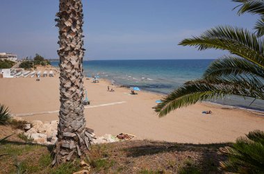 Tremoli, İtalya - 15 Eylül 2021: Tremoli plajı manzarası
