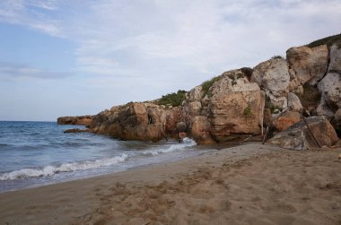 Vendicari, İtalya - 21 Eylül 2021: Vendicari Doğa Koruma Alanındaki Calamosche Sahili