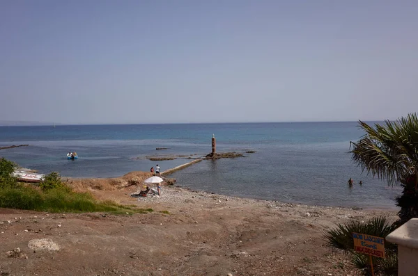 Portopalo Capopassero Italia Septiembre 2021 Vista Playa Scalo Mandrie — Foto de Stock