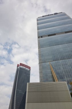 Milano, Italy - October 20, 2021 : View of Torre Isozaki and Hadid Tower