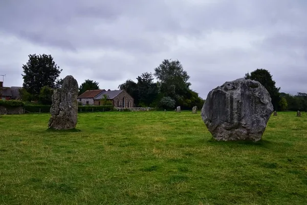 Avebury Stone Circle Henge Monumento Wiltshire Sudoeste Inglaterra Dos Maiores — Fotografia de Stock