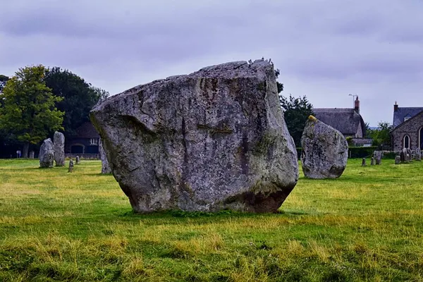 Avebury Stone Circle Henge Monument Står Wiltshire Sydvästra England Mest — Stockfoto