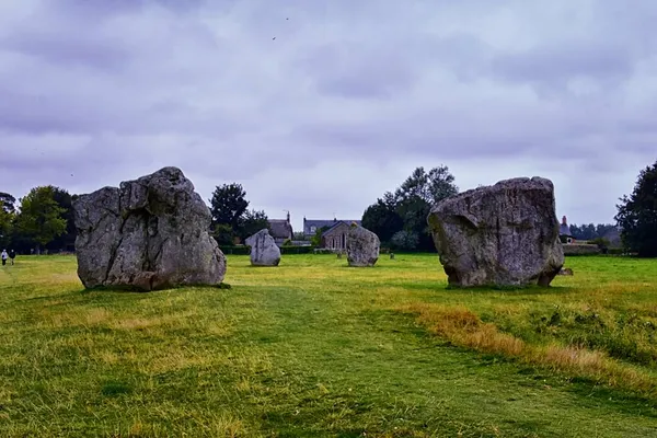 Ngiltere Nin Güneybatısındaki Wiltshire Bulunan Avebury Stone Circle Henge Anıtı — Stok fotoğraf