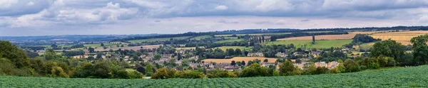 イギリスの緑豊かな牧草地や農地 エメラルドグリーンのフィールドと牧草地と美しい英語の田舎 イギリス — ストック写真