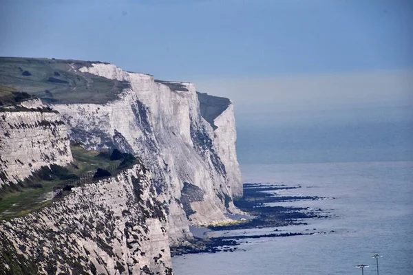 White Cliffs Dover Close Detailed Landscape View Cliffs Walking Path — Stock Photo, Image