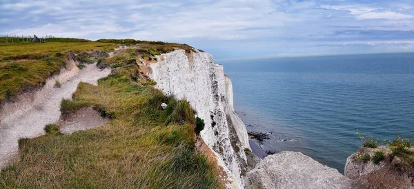 Weiße Klippen Von Dover Detaillierte Ansicht Der Klippen Aus Der — Stockfoto