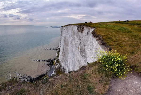 Weiße Klippen Von Dover Detaillierte Ansicht Der Klippen Aus Der — Stockfoto