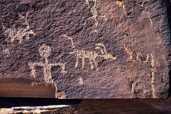 Petroglyphs Rock Paintings George Utah Land Hill Atalarından Puebloan Güney — Stok fotoğraf