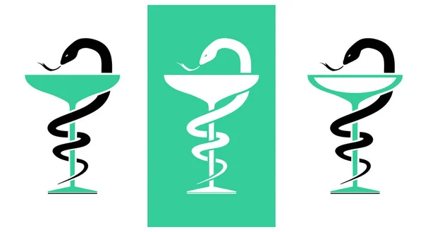 Eskulap Фармакологічний Символ Медичний Фармацевтичний Знак — стоковий вектор
