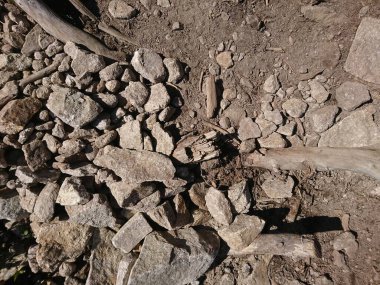 Grafik arkaplan olarak taş ve bitki yapısı mükemmel, çeşitli renklerde yapısal taşlar