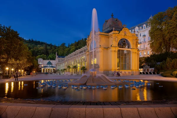 Famous Singing Fountain Center Great Czech Spa Town Marianske Lazne — Stockfoto