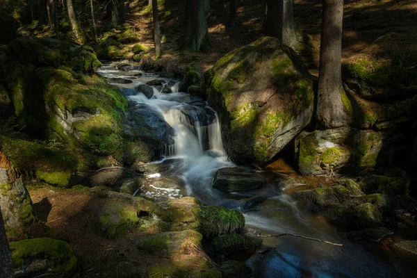 Only Waterfall Czech Side Bohemian Forest Very Modest Height Only — Foto Stock