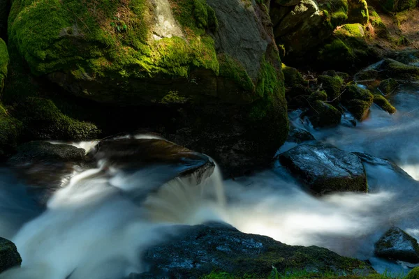 Only Waterfall Czech Side Bohemian Forest Very Modest Height Only — Stock Photo, Image