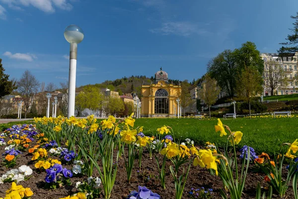 Spring Time Czech Spa Town Marianske Lazne Marienbad Main Colonnade — Foto de Stock