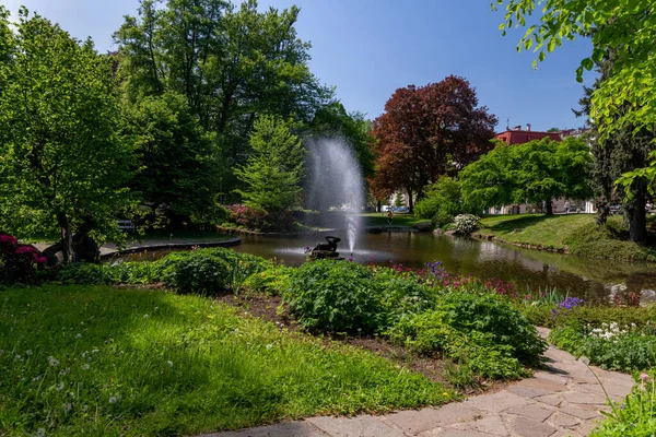 Marianske Lazne (Marienbad) - Spa merkezinde küçük bir göl