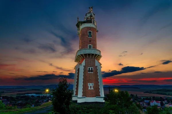 Schiller's lookout tower - the tower, visible from afar, stands on a hill above the village of Kryry (near Podborany), where the castle once stood - Czech Republic, Europe