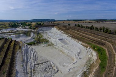 Aerial view of the kaolin quarry near Podborany - Czech Republic