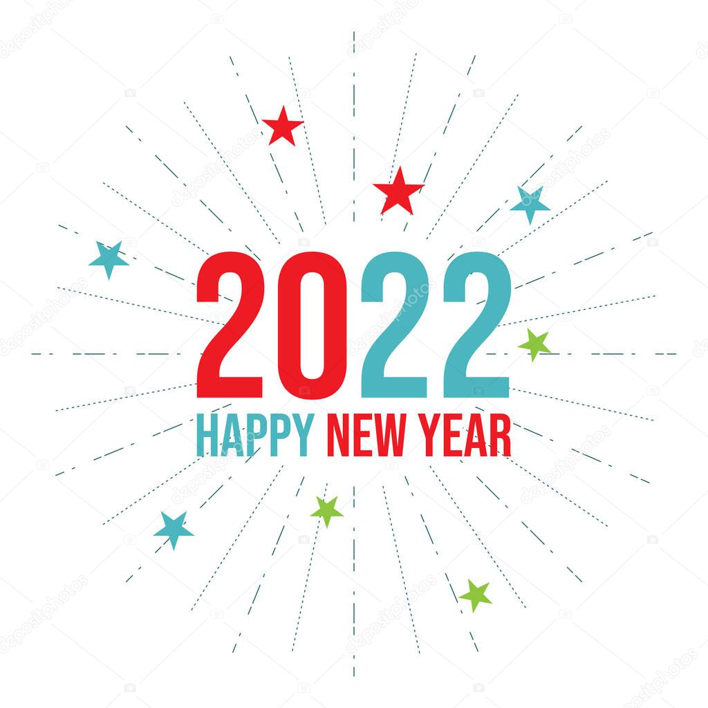 Happy new year 2022 greeting vector. Happy new year 2022 background vector imag