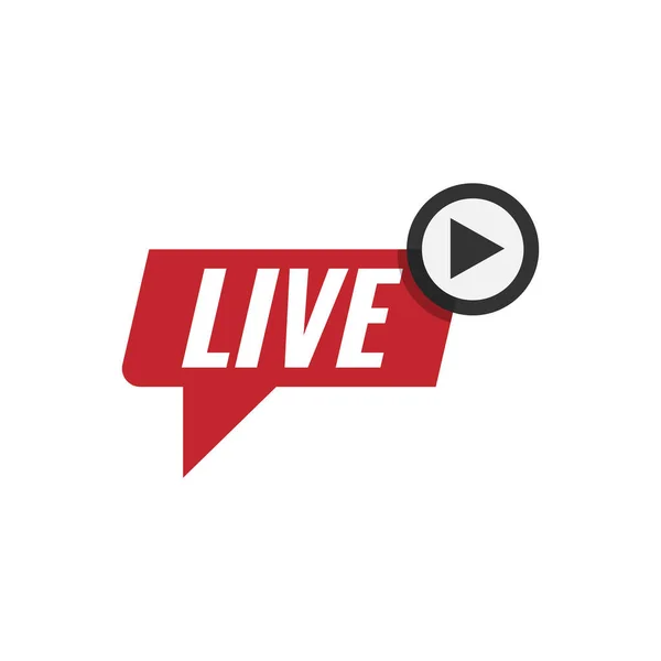 Векторне Зображення Логотипу Потоку Прямому Ефірі Live Відео Потоковий Шаблон — стоковий вектор
