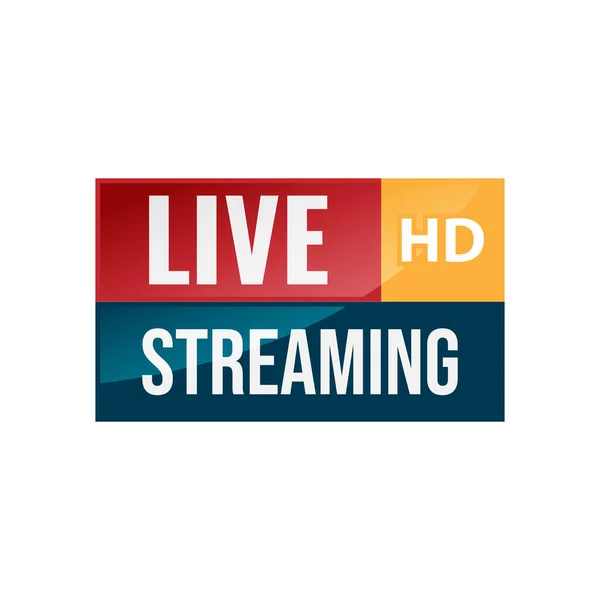 Vector Live Stream Logo Desin Image Live Video Streaming Icono — Vector de stock