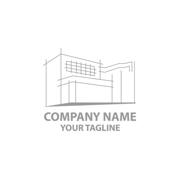 Logotipo Arquitetônico Minimalista Com Design Logotipo Estilo Arte Modelo Cartão —  Vetores de Stock