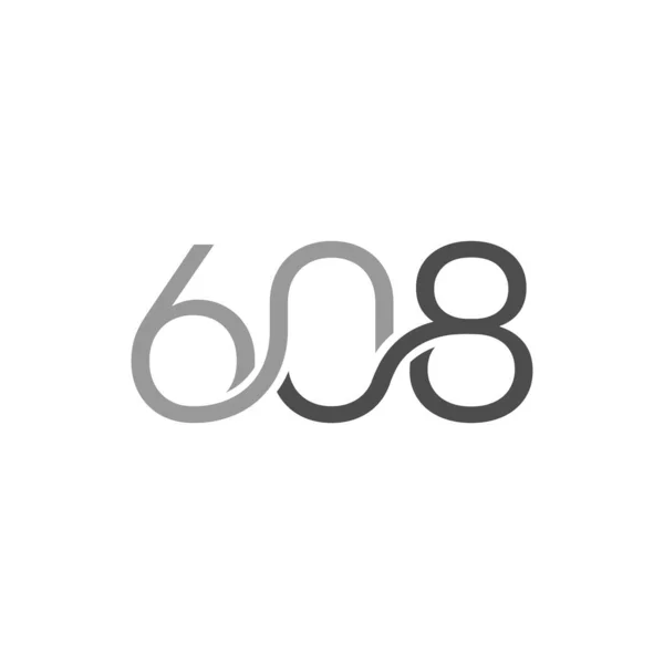 Conectando Letra Número 608 Icono Símbolo Ilustración Vectorial Eps Eps — Archivo Imágenes Vectoriales