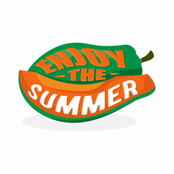 Design Von Sommer Vektorvorlagen Genießen Sie Den Sommer Text Papaya — Stockvektor