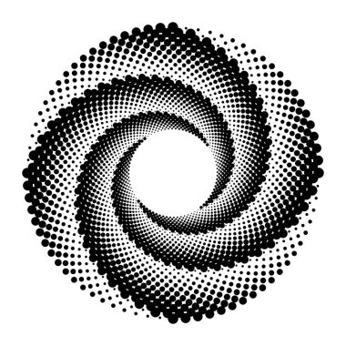 Round Dotted Spiral Vortex 1background for pop art comic from halftone dots