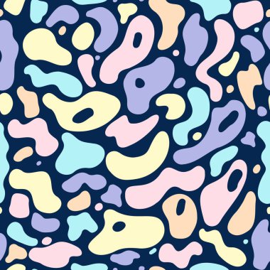 Pastel bubbles on dark blue background