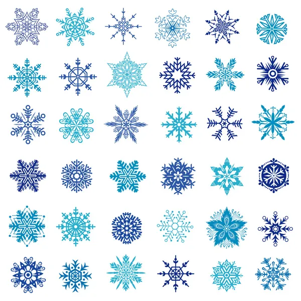 Set van vectorsneeuwvlokken — Stockvector