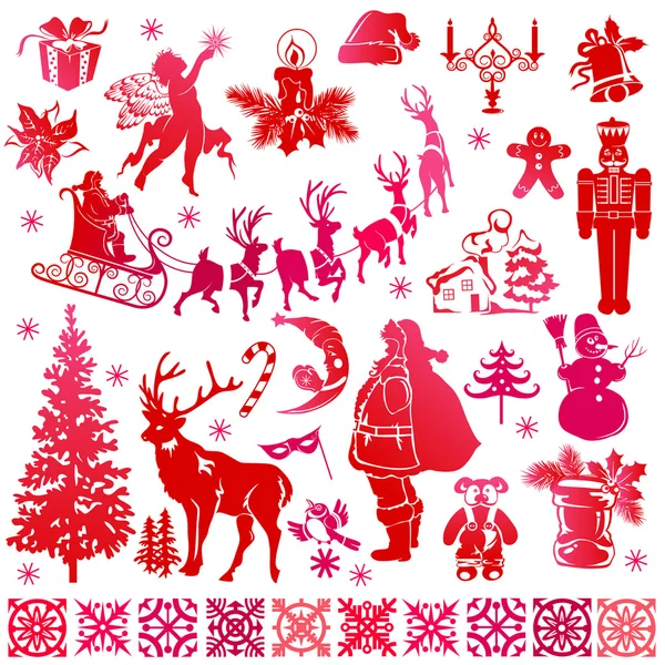 Set of Christmas elements — Stock Vector